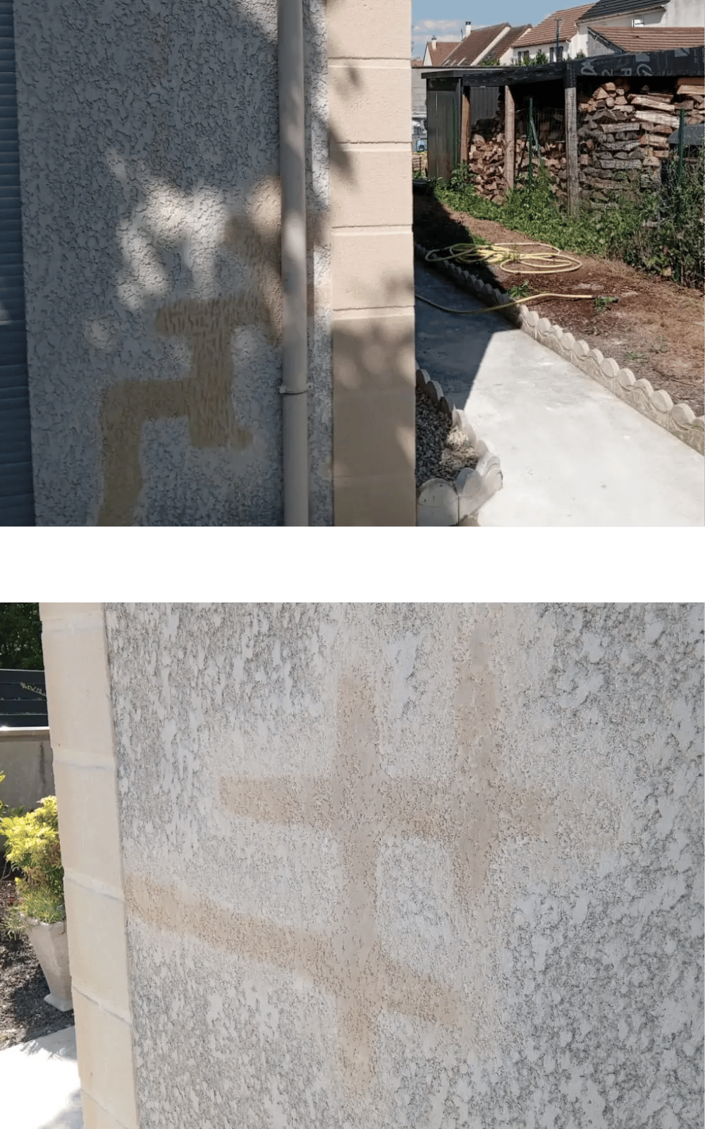 Finition de couturage et agrafage de fissures sur un mur
