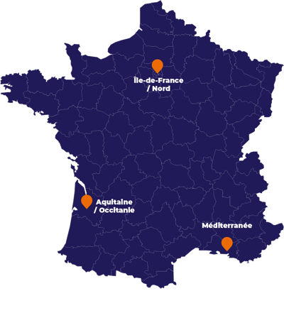 Map présence Globalis BTP France